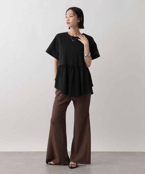 LOWRYS FARM(ローリーズファーム)の「ペプラムチュニックSS 494892(Tシャツ/カットソー・レディース・ブラック/オフホワイト/ブルー・FREE)」の9枚目の写真