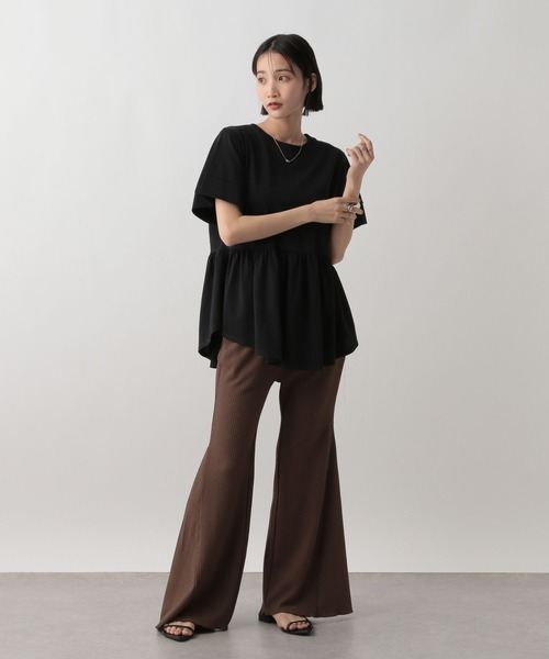 LOWRYS FARM(ローリーズファーム)の「ペプラムチュニックSS 494892(Tシャツ/カットソー・レディース・ブラック/オフホワイト/ブルー・FREE)」の8枚目の写真