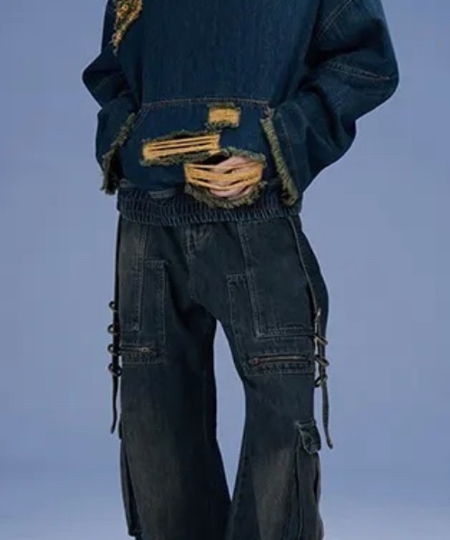 Bling Leads(ブリングリーズ)の「Z)【BLINGLEADS】JNF24031 RING DENIM PANT(デニムパンツ・メンズ・ネイビー・MEDIUM/LARGE)」の4枚目の写真