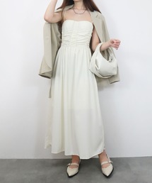 Reurie' | 【ZOZO限定】カップ付きビスチェキャミワンピース/bustier cami onepiece キャミワンピ ロング丈 ロング丈 きれいめ フェミニン レディライク オケージョン シンプル ガーリー(ワンピース)