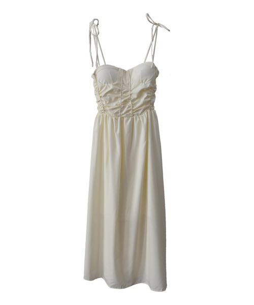 Reurie'（レウリィ）の「【ZOZO限定】カップ付きビスチェキャミワンピース／bustier cami onepiece キャミワンピ ロング丈 ロング丈 きれいめ フェミニン レディライク オケージョン シンプル ガーリー（ワンピース・レディース・ブラック/アイボリー・FREE）」の7枚目の写真