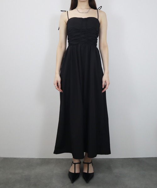 Reurie'（レウリィ）の「【ZOZO限定】カップ付きビスチェキャミワンピース／bustier cami onepiece キャミワンピ ロング丈 ロング丈 きれいめ フェミニン レディライク オケージョン シンプル ガーリー（ワンピース・レディース・ブラック/アイボリー・FREE）」の14枚目の写真