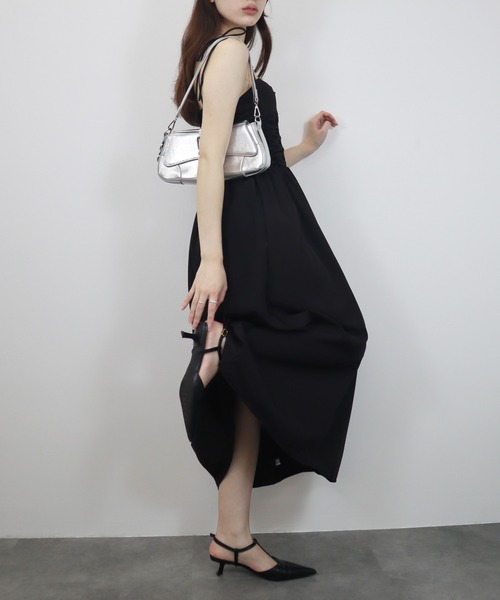 Reurie'（レウリィ）の「【ZOZO限定】カップ付きビスチェキャミワンピース／bustier cami onepiece キャミワンピ ロング丈 ロング丈 きれいめ フェミニン レディライク オケージョン シンプル ガーリー（ワンピース・レディース・ブラック/アイボリー・FREE）」の16枚目の写真