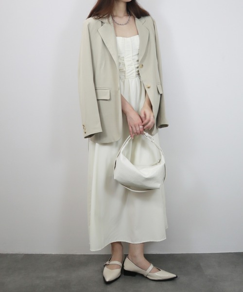 Reurie'（レウリィ）の「【ZOZO限定】カップ付きビスチェキャミワンピース／bustier cami onepiece キャミワンピ ロング丈 ロング丈 きれいめ フェミニン レディライク オケージョン シンプル ガーリー（ワンピース・レディース・ブラック/アイボリー・FREE）」の20枚目の写真