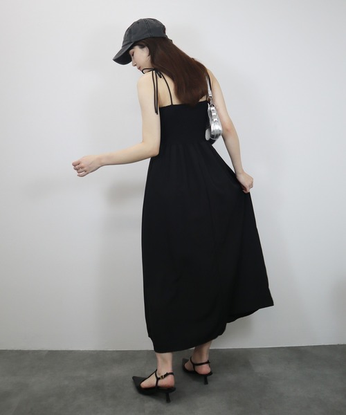 Reurie'（レウリィ）の「【ZOZO限定】カップ付きビスチェキャミワンピース／bustier cami onepiece キャミワンピ ロング丈 ロング丈 きれいめ フェミニン レディライク オケージョン シンプル ガーリー（ワンピース・レディース・ブラック/アイボリー・FREE）」の22枚目の写真