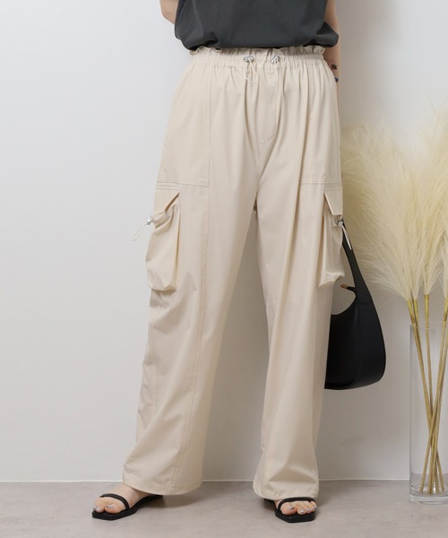 hunch(ハンチ)の「hunch 接触冷感 パラシュートパンツ(その他パンツ・レディース・アイボリー/ブラック/ライトブラウン/ライム・FREE)」の6枚目の写真