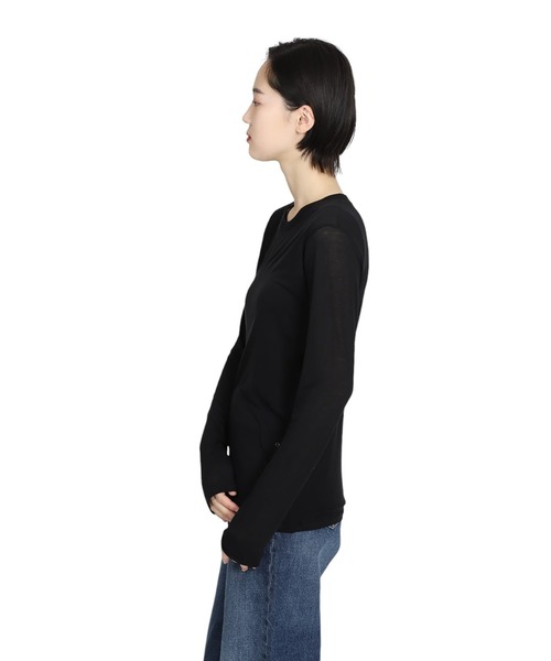 BASERANGE（ベースレンジ）の「BASERANGE / ベースレンジ：【レディース】LONG SLEEVE TEE：TOLS-BL-000[ANN]（Tシャツ/カットソー・レディース・ホワイト系その他/ブラック/ベージュ系その他・S）」の11枚目の写真