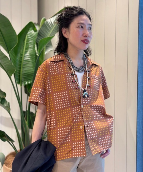 STAR OF HOLLYWOOD(スターオブハリウッド)の「STAR OF HOLLYWOOD / TYPEWRITER COTTON OPEN SHIRT “POLKA DOT”(シャツ/ブラウス・レディース・ブラウン・SMALL)」の1枚目の写真