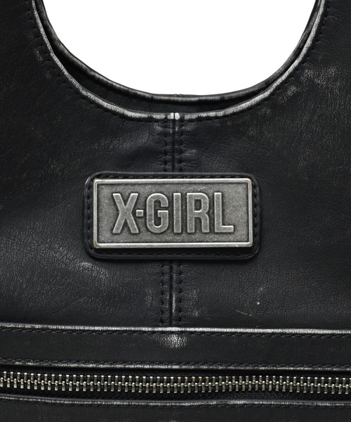 X-girl(エックスガール)の「METAL LABEL FAUX LEATHER BAG(ハンドバッグ・レディース・ブラック/ブラウン・ONE SIZE)」の8枚目の写真