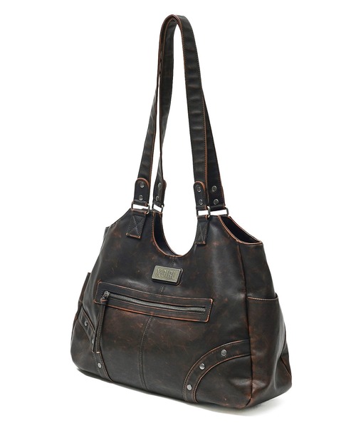 X-girl(エックスガール)の「METAL LABEL FAUX LEATHER BAG(ハンドバッグ・レディース・ブラック/ブラウン・ONE SIZE)」の15枚目の写真