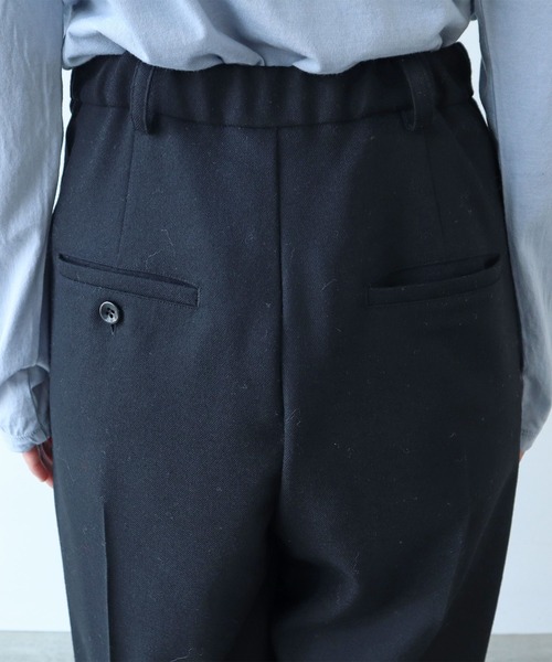 bulle de savon(ビュルデサボン)の「2/60 サキソニー ストレートパンツ(スラックス・レディース・ブラック/ダークブラウン・FREE)」の20枚目の写真