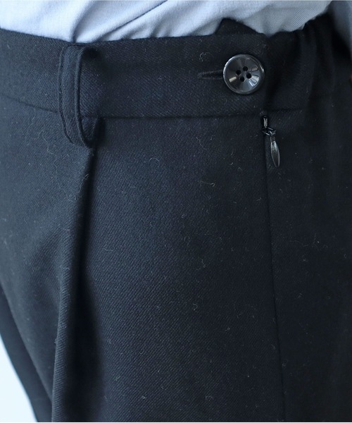 bulle de savon(ビュルデサボン)の「2/60 サキソニー ストレートパンツ(スラックス・レディース・ブラック/ダークブラウン・FREE)」の18枚目の写真