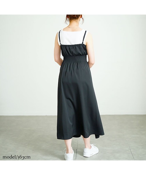 GOLDJAPAN(ゴールドジャパン)の「カシュクールキャミワンピース【大きいサイズ対応】(ワンピース・レディース・ブラック/ブルー・LL/3L/4L/5L)」の15枚目の写真