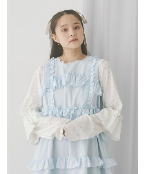 merry jenny（メリージェニー）の「flower waffleトップス（Tシャツ/カットソー・レディース・ピンク/ブルー・FREE）」の3枚目の写真