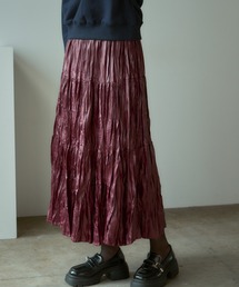 ▲Metallic Washer Pleated Skirt / メタリックワッシャープリーツロングスカート