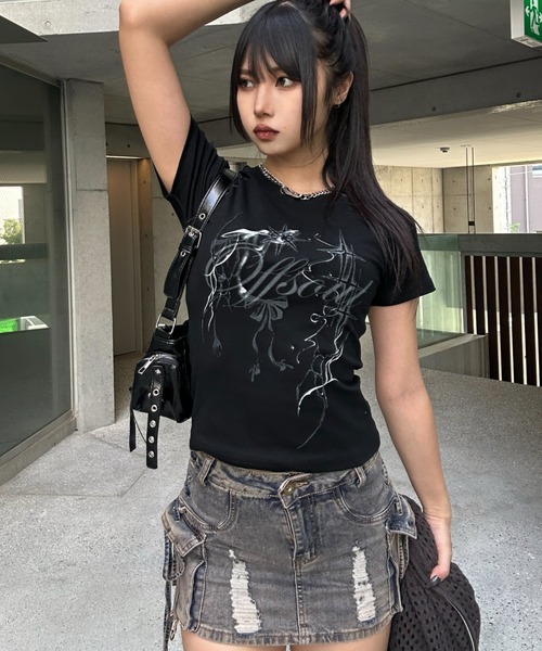 KsG（ケーエスジー）の「string cargo denim skirt（スカート・レディース・ブルー/ブラック/カーキ・SMALL/MEDIUM）」の7枚目の写真