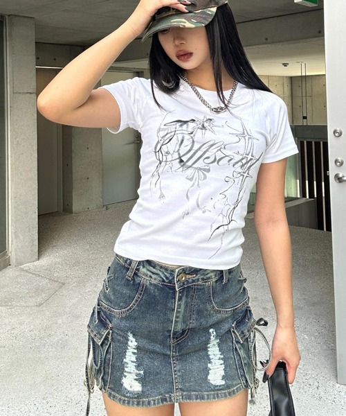 KsG（ケーエスジー）の「string cargo denim skirt（スカート・レディース・ブルー/ブラック/カーキ・SMALL/MEDIUM）」の13枚目の写真
