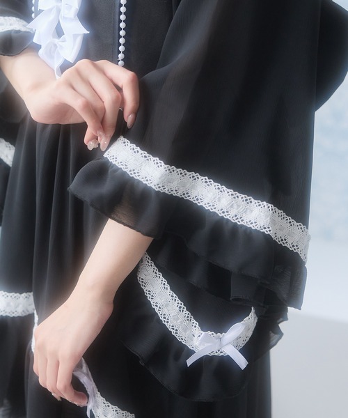 DearMyLove はしごレースフリルロリータ浴衣 ブラック M はしごレースフリルロリータ浴衣 – レディースファッション通販