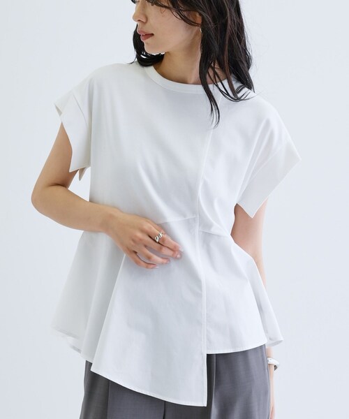MSGM ペプラムTシャツ　カットソー セール】ペプラムスムースカットソー（Tシャツ/カットソー