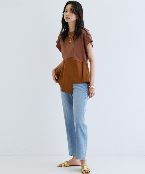 MSGM ペプラムTシャツ　カットソー ニュアンスカーブペプラムトップス(カットソー・Tシャツ