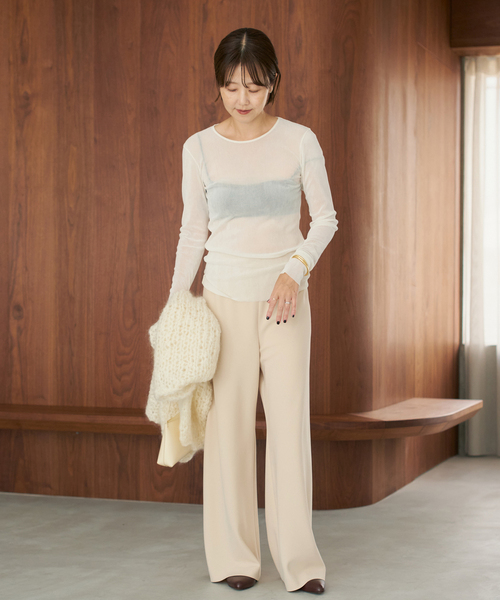 plage Flocky Mesh ロンT プラージュ 追加》Flocky Mesh ロンT（Tシャツ/カットソー）｜Plage