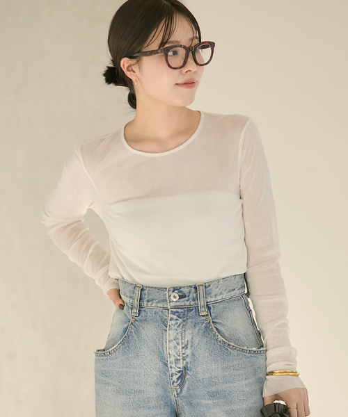 plage フロッキーメッシュロンT plage｜《追加》Flocky Mesh ロンT | Rakuten Fashion(楽天