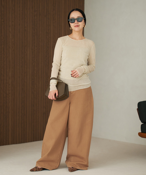 plage(プラージュ)の「《追加》Flocky Mesh ロンT(Tシャツ/カットソー・レディース・ベージュ系その他/ブラウン/ホワイト・FREE)」の14枚目の写真