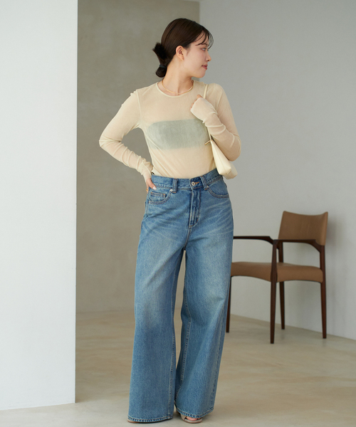 plage(プラージュ)の「《追加》Flocky Mesh ロンT(Tシャツ/カットソー・レディース・ベージュ系その他/ブラウン/ホワイト・FREE)」の21枚目の写真