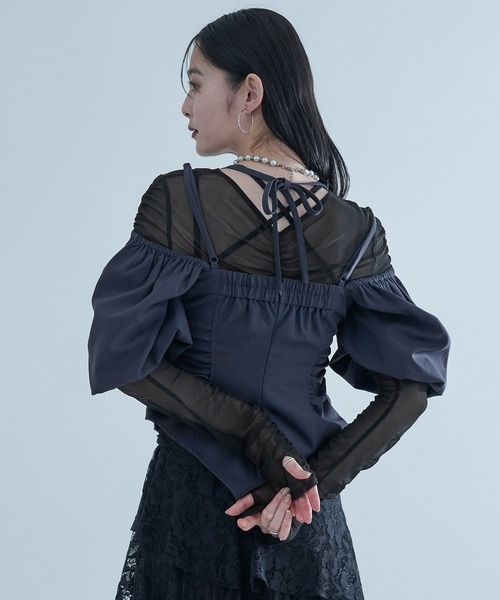 Ellno de Mavie(エルノデメヴィ)の「2WAYシャーリングシアーTOPS(Tシャツ/カットソー・レディース・ブルーグレー/イエロー系その他/ブラック・FREE)」の10枚目の写真