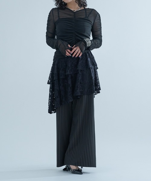 Ellno de Mavie(エルノデメヴィ)の「2WAYシャーリングシアーTOPS(Tシャツ/カットソー・レディース・ブルーグレー/イエロー系その他/ブラック・FREE)」の14枚目の写真
