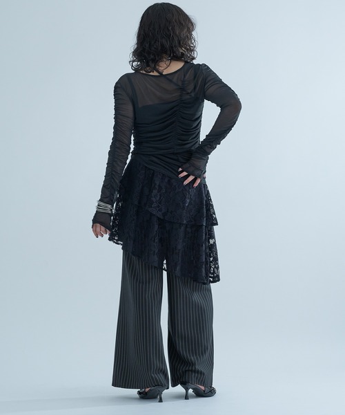 Ellno de Mavie(エルノデメヴィ)の「2WAYシャーリングシアーTOPS(Tシャツ/カットソー・レディース・ブルーグレー/イエロー系その他/ブラック・FREE)」の15枚目の写真