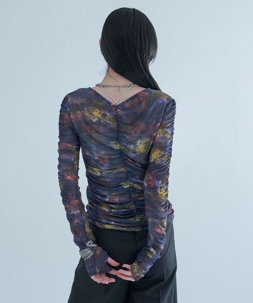 Ellno de Mavie(エルノデメヴィ)の「2WAYシャーリングシアーTOPS(Tシャツ/カットソー・レディース・ブルーグレー/イエロー系その他/ブラック・FREE)」の18枚目の写真