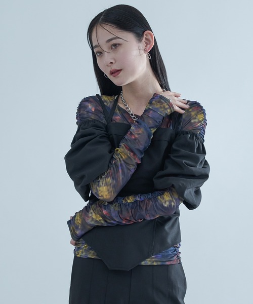 Ellno de Mavie(エルノデメヴィ)の「2WAYシャーリングシアーTOPS(Tシャツ/カットソー・レディース・ブルーグレー/イエロー系その他/ブラック・FREE)」の22枚目の写真