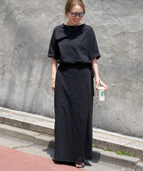 OUTDOOR PRODUCTS（アウトドアプロダクツ）の「スラブテンジクハーフスリーブ TEE セットアップ対応（Tシャツ/カットソー・レディース・ブラック/ホワイト/ブラウン・FREE）」の9枚目の写真