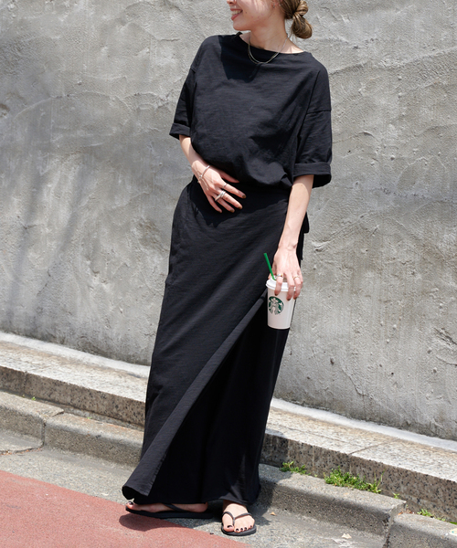 OUTDOOR PRODUCTS（アウトドアプロダクツ）の「スラブテンジクハーフスリーブ TEE セットアップ対応（Tシャツ/カットソー・レディース・ブラック/ホワイト/ブラウン・FREE）」の10枚目の写真