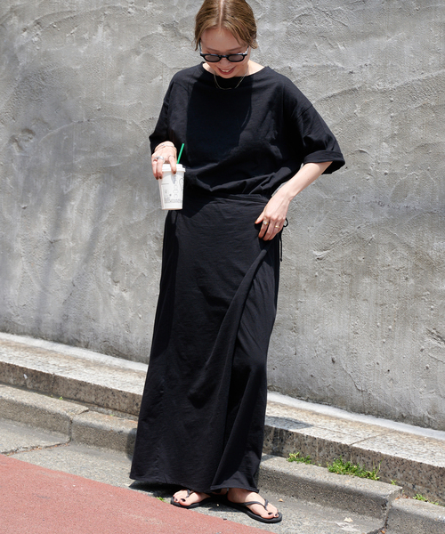 OUTDOOR PRODUCTS（アウトドアプロダクツ）の「スラブテンジクハーフスリーブ TEE セットアップ対応（Tシャツ/カットソー・レディース・ブラック/ホワイト/ブラウン・FREE）」の11枚目の写真