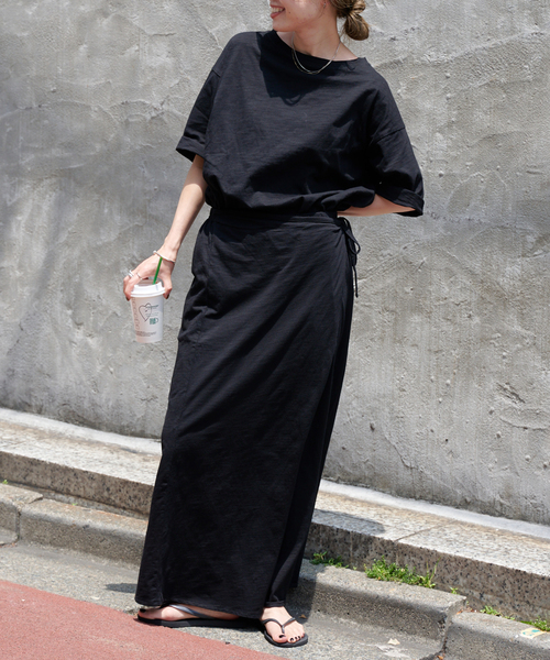 OUTDOOR PRODUCTS（アウトドアプロダクツ）の「スラブテンジクハーフスリーブ TEE セットアップ対応（Tシャツ/カットソー・レディース・ブラック/ホワイト/ブラウン・FREE）」の12枚目の写真