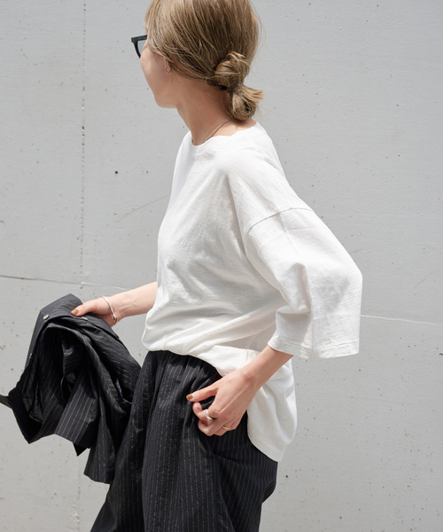 OUTDOOR PRODUCTS（アウトドアプロダクツ）の「スラブテンジクハーフスリーブ TEE セットアップ対応（Tシャツ/カットソー・レディース・ブラック/ホワイト/ブラウン・FREE）」の15枚目の写真