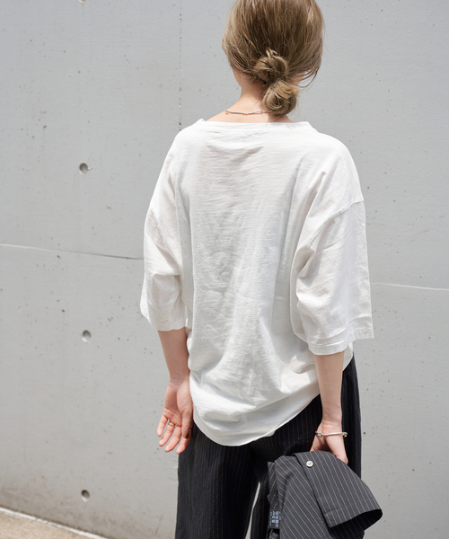 OUTDOOR PRODUCTS（アウトドアプロダクツ）の「スラブテンジクハーフスリーブ TEE セットアップ対応（Tシャツ/カットソー・レディース・ブラック/ホワイト/ブラウン・FREE）」の16枚目の写真