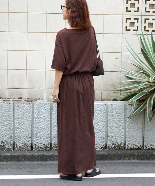 OUTDOOR PRODUCTS（アウトドアプロダクツ）の「スラブテンジクハーフスリーブ TEE セットアップ対応（Tシャツ/カットソー・レディース・ブラック/ホワイト/ブラウン・FREE）」の20枚目の写真