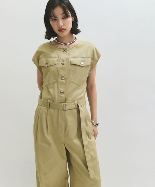 ADAM ET ROPE' アダムエロペ オーバーオール サロペット カーキ ADAM ET ROPE'｜スラックスサロペット | Rakuten Fashion(楽天