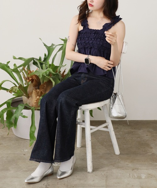 ROOPTOKYO(ループトウキョウ)の「Ruffle Shirring Cami Top / フリルシャーリング キャミトップス 秋物 秋服 2026年秋冬(キャミソール・レディース・ホワイト/グリーン/ネイビー・FREE)」の18枚目の写真