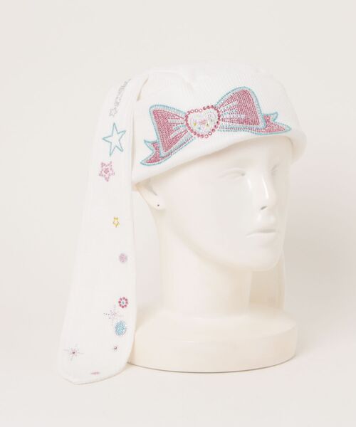 L.H.P（エルエイチピー）の「CFIERCE/フィアス/STICKER BUNNY HAT（ニットキャップ/ビーニー・レディース・ブラック/ホワイト・F）」の6枚目の写真