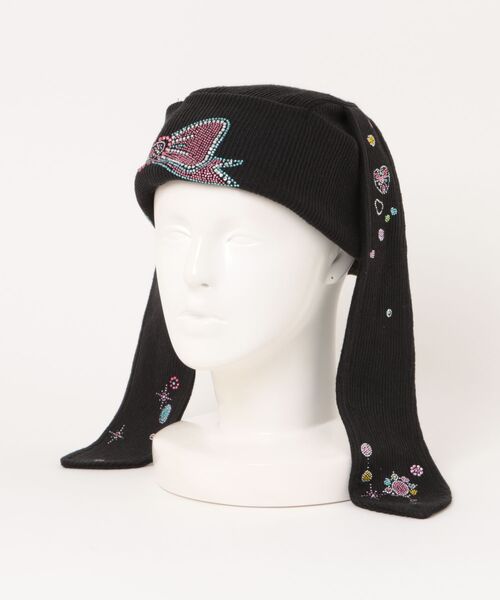 L.H.P（エルエイチピー）の「CFIERCE/フィアス/STICKER BUNNY HAT（ニットキャップ/ビーニー・レディース・ブラック/ホワイト・F）」の8枚目の写真
