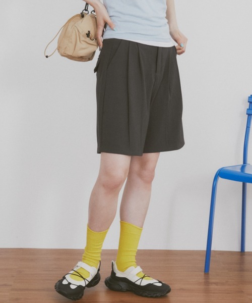 MERLOT（メルロー）の「タックハーフスラックス（スラックス・レディース・ブラック/チャコールグレー・FREE）」の15枚目の写真