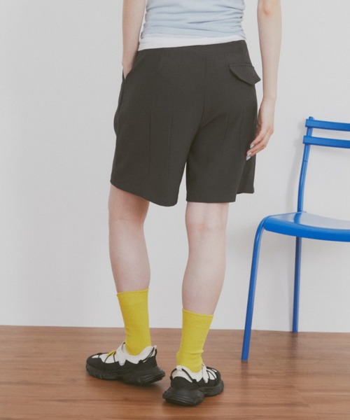 MERLOT（メルロー）の「タックハーフスラックス（スラックス・レディース・ブラック/チャコールグレー・FREE）」の18枚目の写真