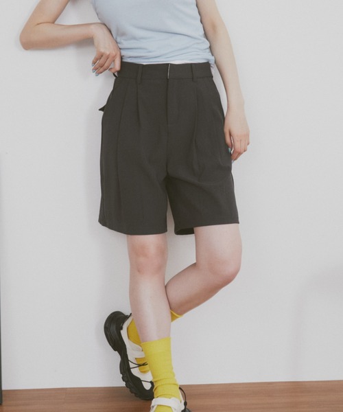 MERLOT（メルロー）の「タックハーフスラックス（スラックス・レディース・ブラック/チャコールグレー・FREE）」の16枚目の写真