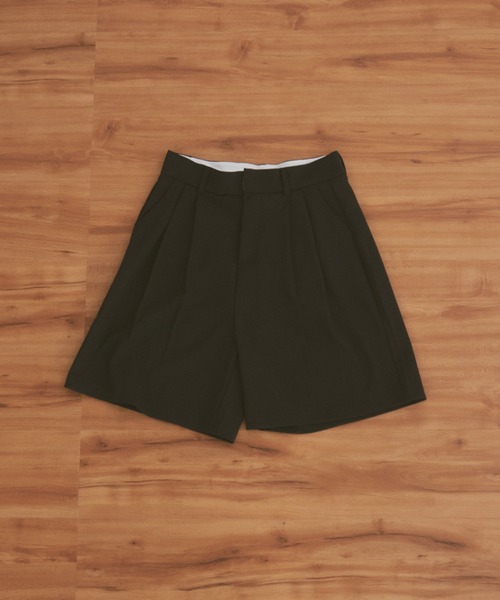 MERLOT（メルロー）の「タックハーフスラックス（スラックス・レディース・ブラック/チャコールグレー・FREE）」の3枚目の写真