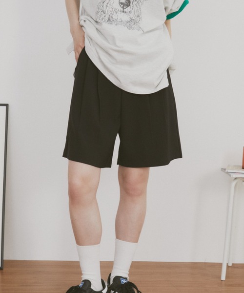 MERLOT（メルロー）の「タックハーフスラックス（スラックス・レディース・ブラック/チャコールグレー・FREE）」の6枚目の写真