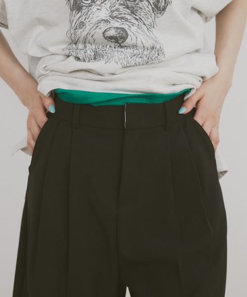 MERLOT（メルロー）の「タックハーフスラックス（スラックス・レディース・ブラック/チャコールグレー・FREE）」の11枚目の写真